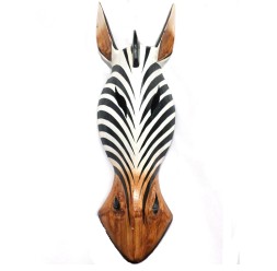 **PROMOZIONE Maschera zebra di legno 50cm