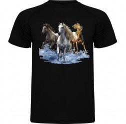 **A-26 T-Shirt unisex Erwachsener 3 Horses  