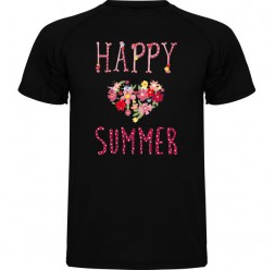 **A-38 Camiseta Happy Summer adulto unissex 