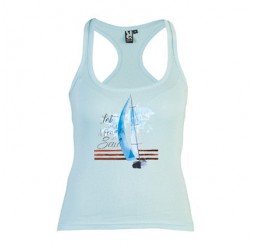 **A-46 Camiseta Watercolor Boat adulto mulher 