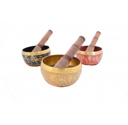 ** Tibetan bowl relief bronze 6 metals with Mallet11,50 cm x 6 cm (price by unit)