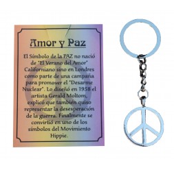 **porte-clés Amor y Paz (alliage de Zinc)