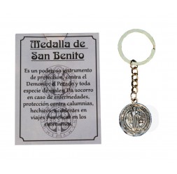 **Keychain Medalla de San Benito (Zinc Alloy)
